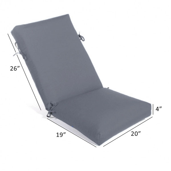 20 x 45 x 4 High Back Dining Chair Cushion - Image 2